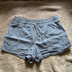 Athleta Women's Cabo Linen 4" Pull On Shorts Chambray Blue